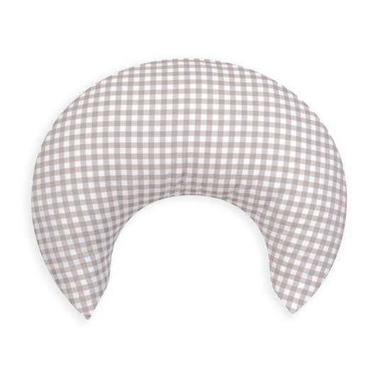 Ash Brown Gingham Crescent Nursing Cushion
