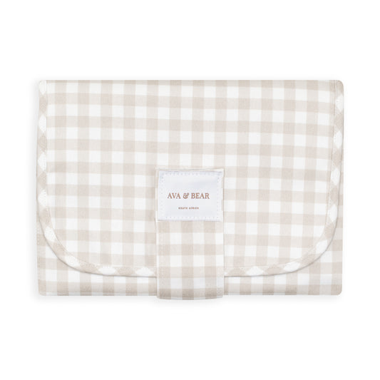 Nappy Clutch - Stone Gingham