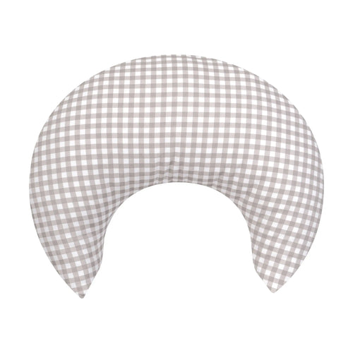 Ash Brown Gingham Crescent Nursing Cushion Ava & Bear
