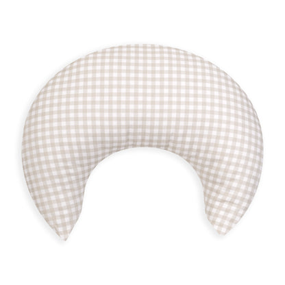 Stone Gingham Crescent Nursing Cushion