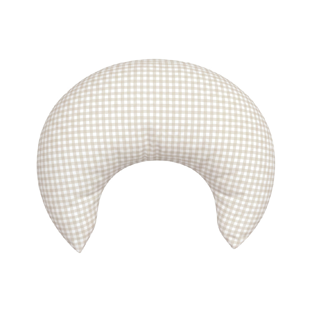 Crescent Nursing Cushion - Stone Gingham
