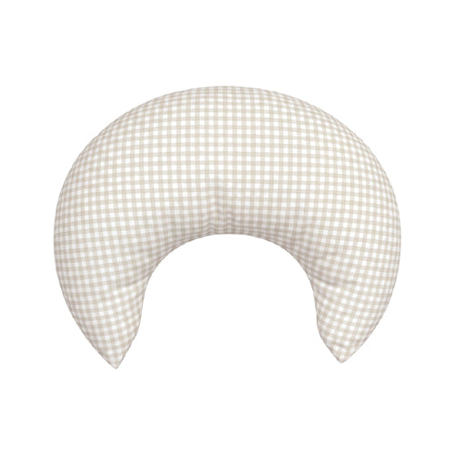 Crescent Nursing Cushion - Stone Gingham