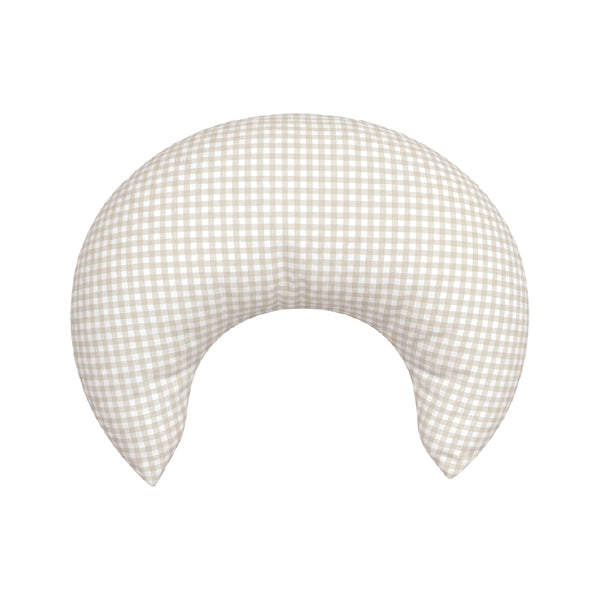Crescent Nursing Cushion - Stone Gingham