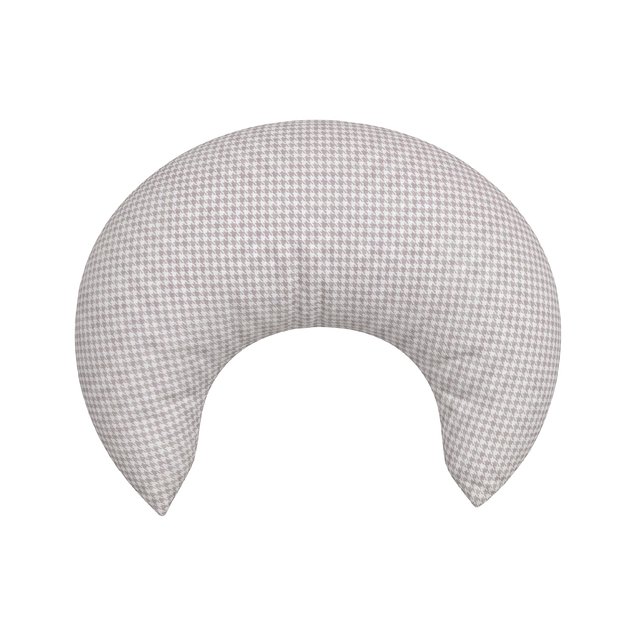 Crescent Nursing Cushion - Taupe Houndstooth
