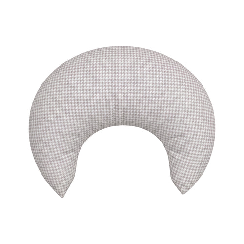 Crescent Nursing Cushion - Taupe Houndstooth