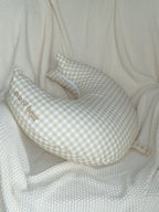 Butter Gingham Crescent Nursing Cushion Ava & Bear