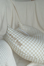 Butter Gingham Crescent Nursing Cushion Ava & Bear
