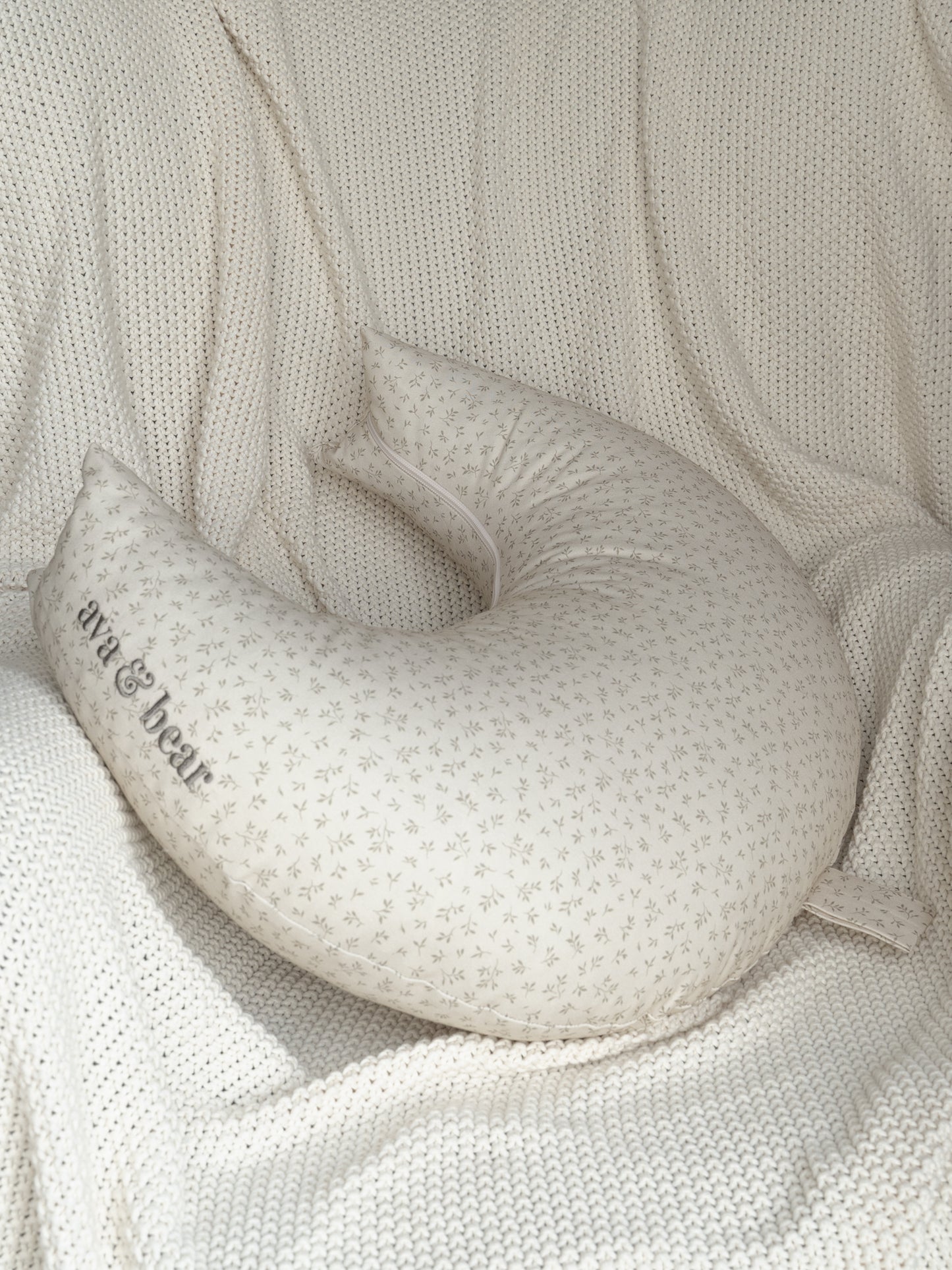 Olive Leaf Crescent Nursing Cushion