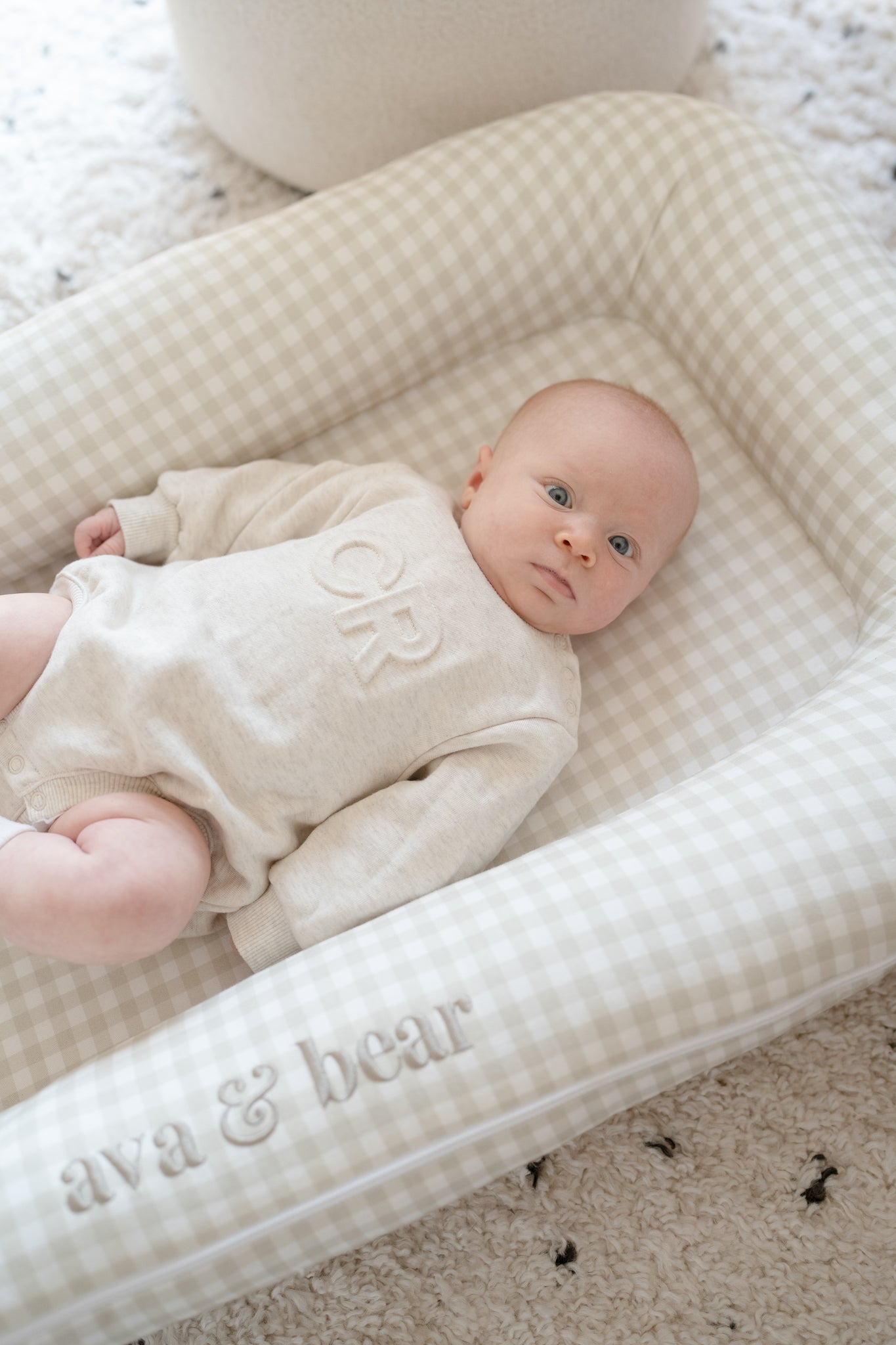 Stone Gingham Lounging Pod