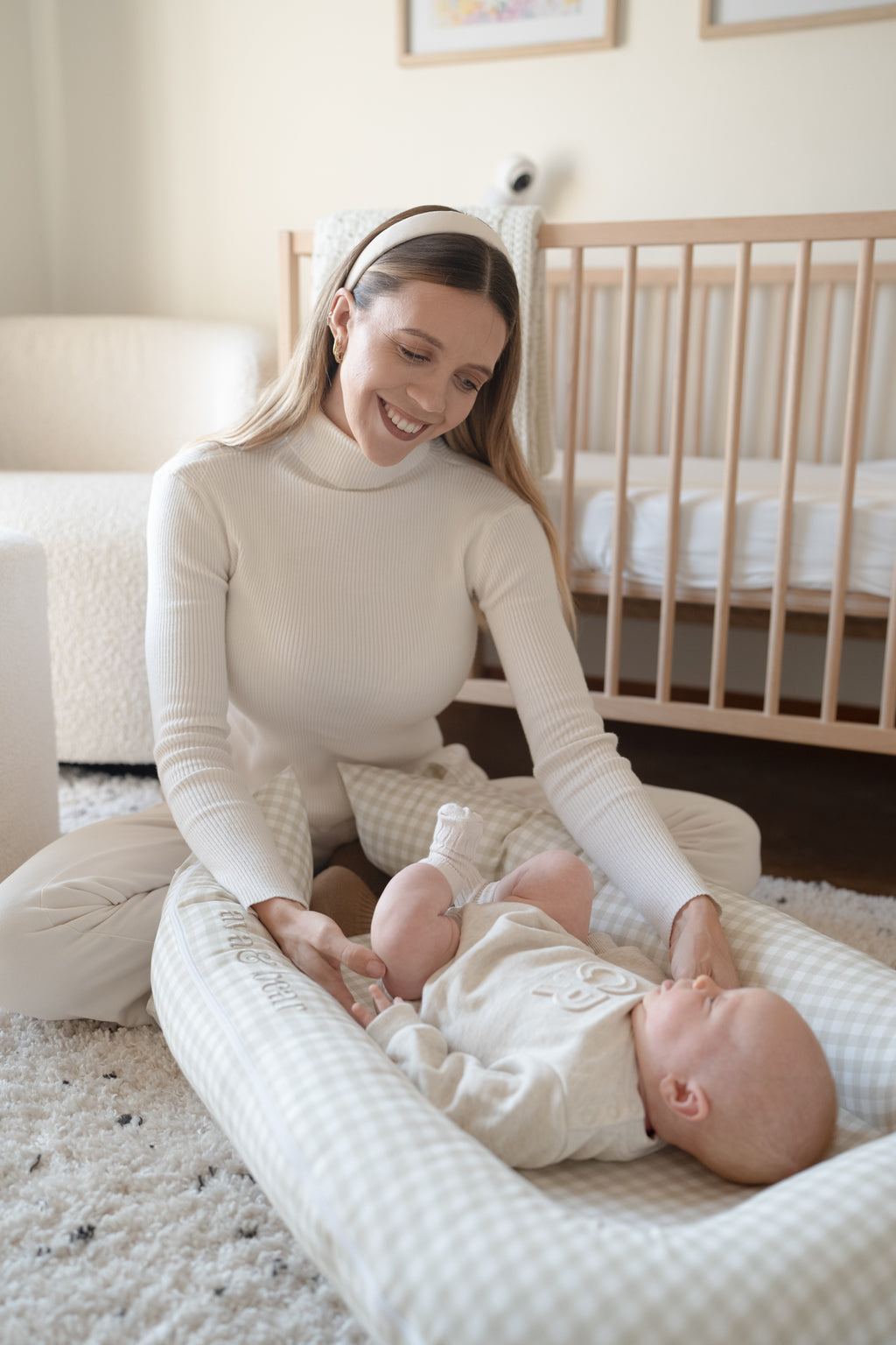 Stone Gingham Lounging Pod