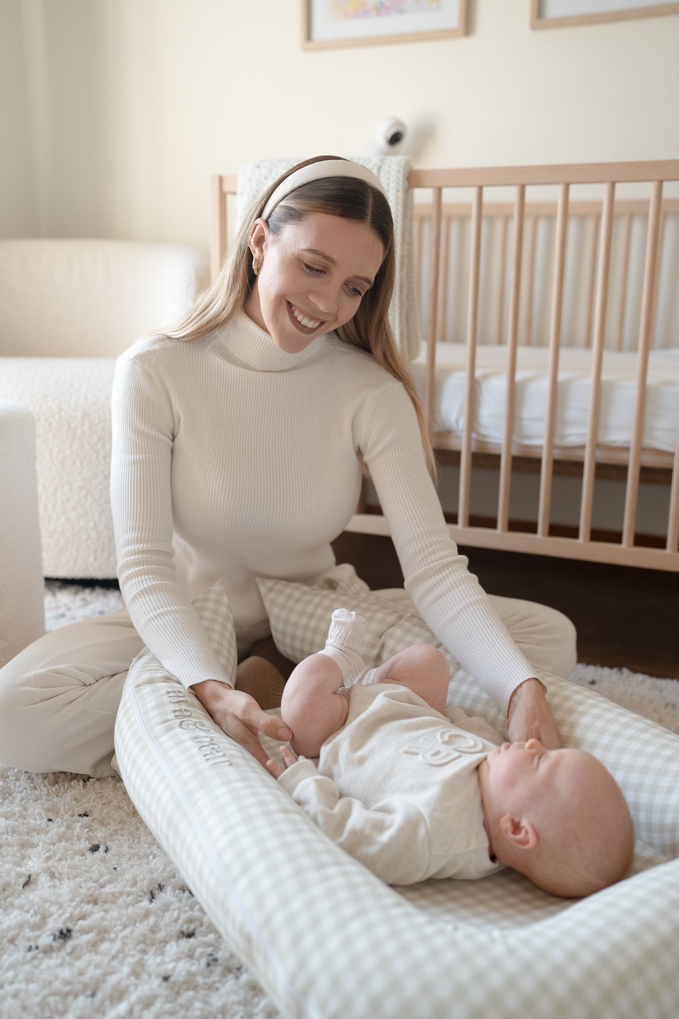 Stone Gingham Lounging Pod