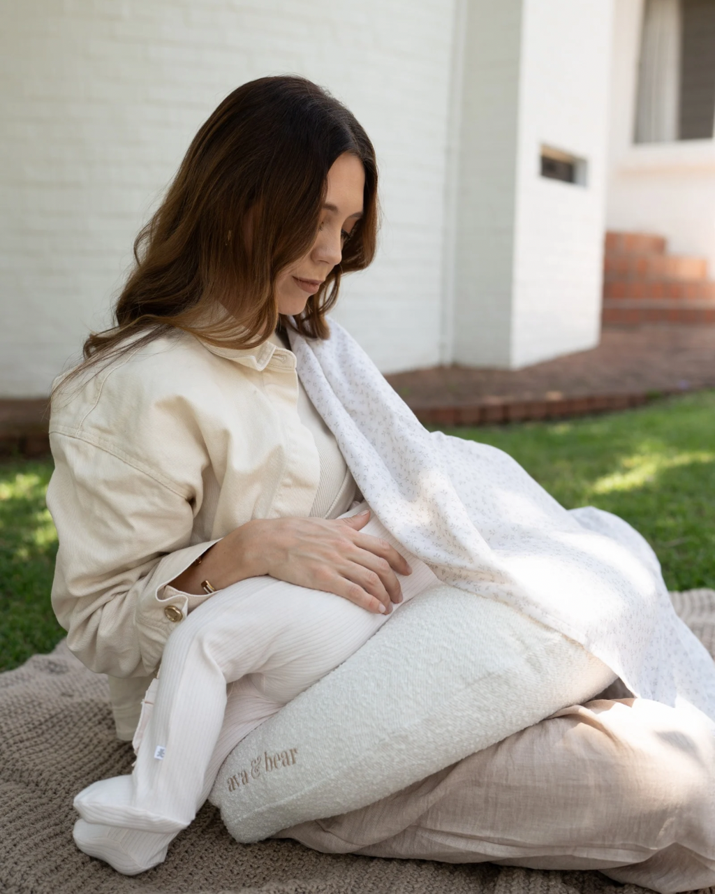 Crescent Nursing Cushion - Boucle