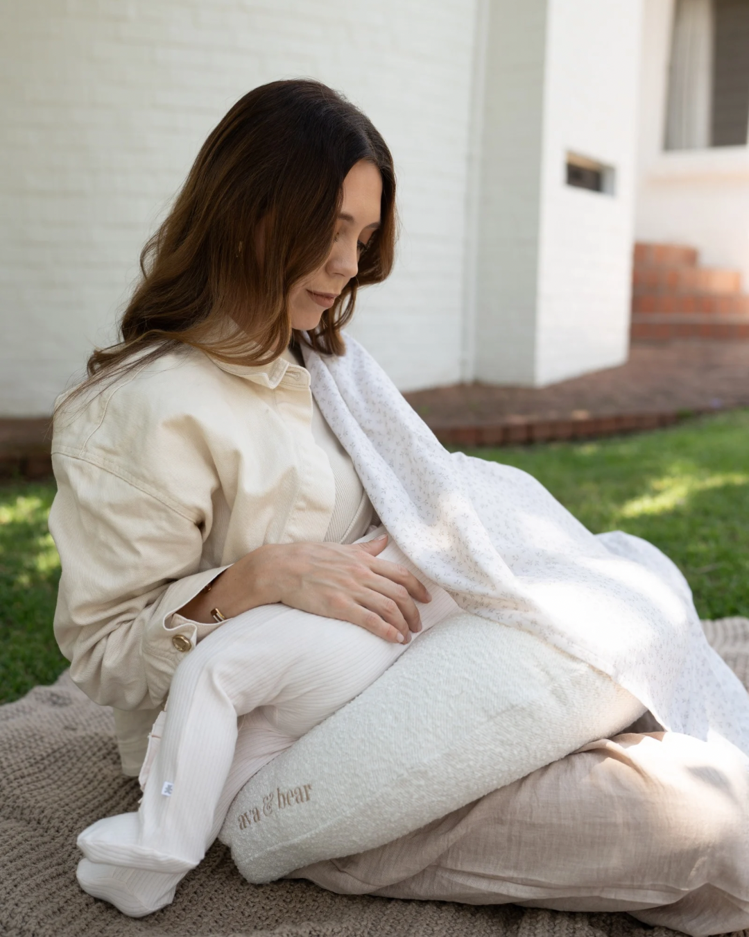 Crescent Nursing Cushion - Boucle