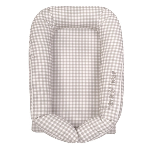 Ash Brown Gingham Lounging Pod Ava & Bear