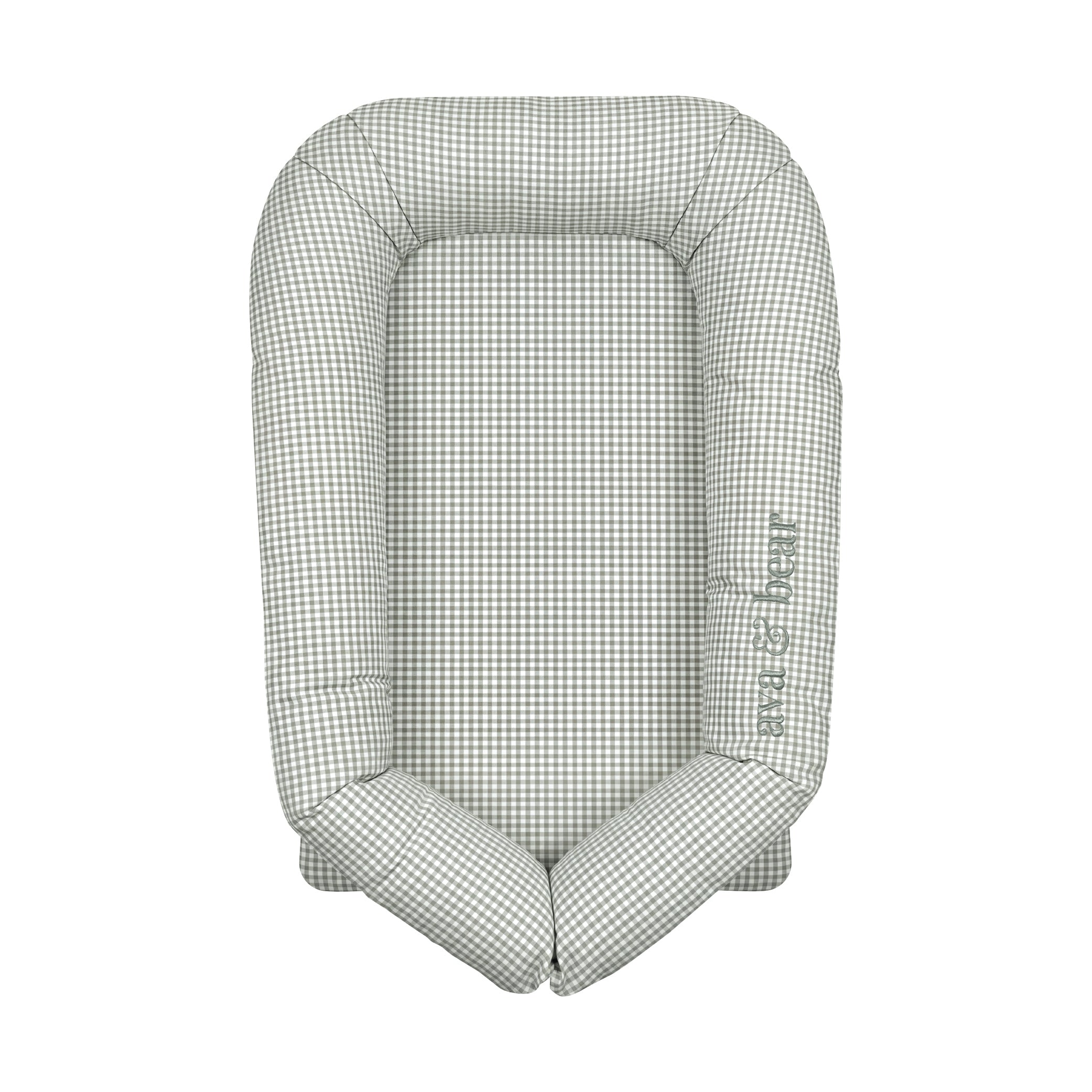 Sage Micro Gingham Lounging Pod