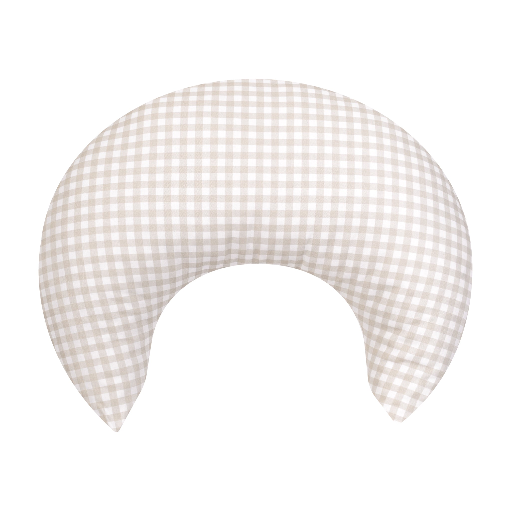 Stone Gingham Crescent Nursing Cushion